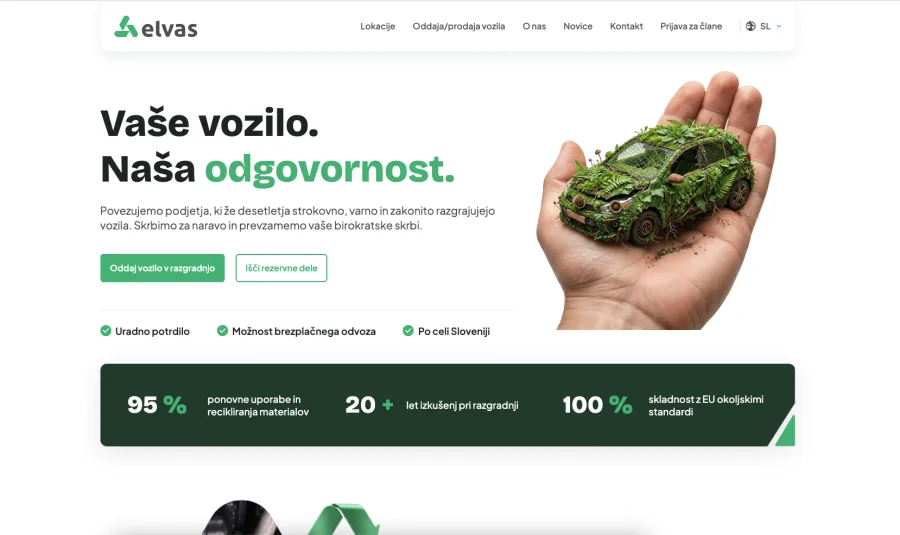 Elvas: posnetek spletne strani
