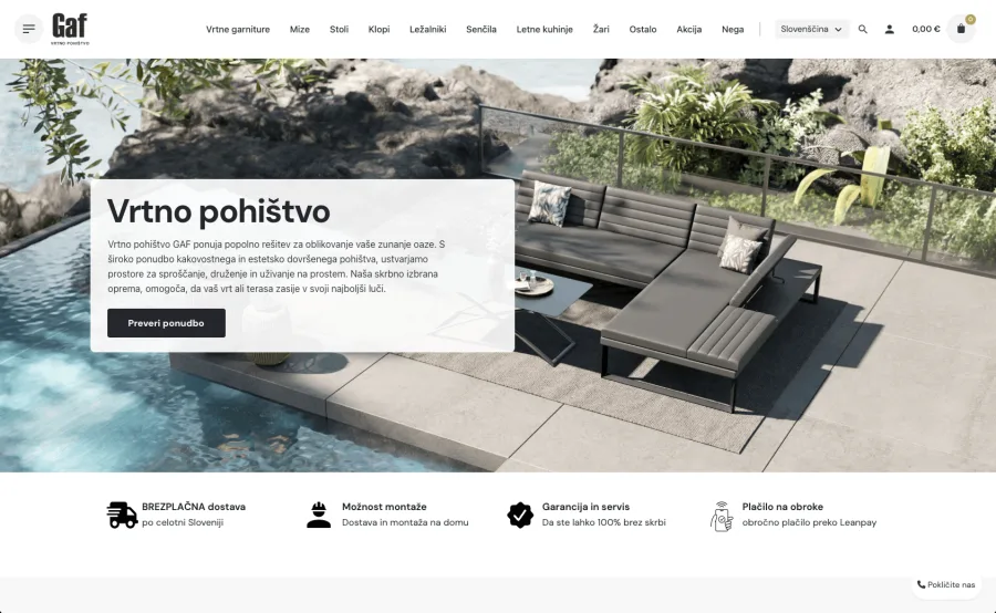 Spletna trgovina GAF