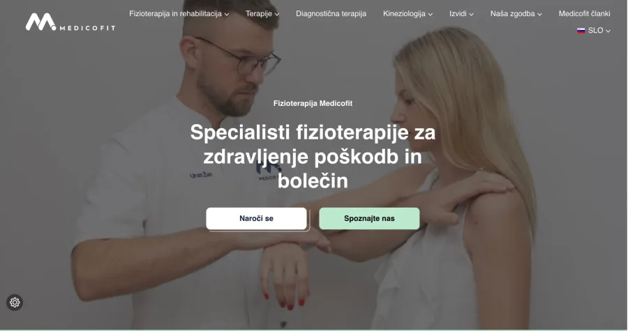 MedicoFit: posnetek spletne strani