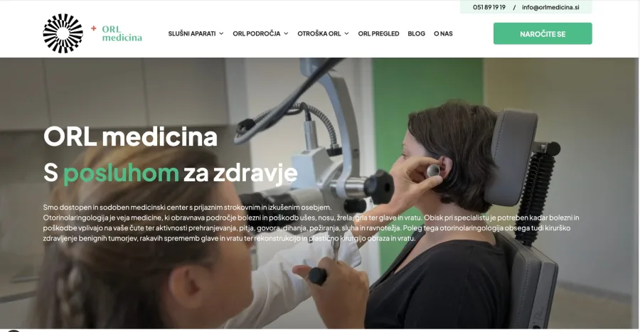 Spletna stran ORL medicina
