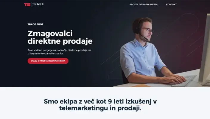 Trade Spot: posnetek spletne strani