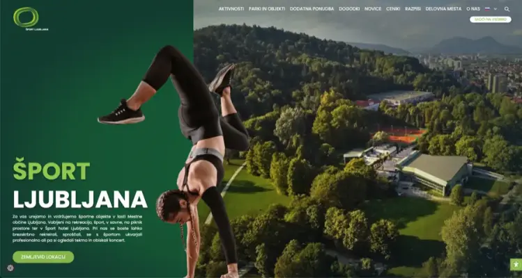 Šport Ljubljana: posnetek spletne strani