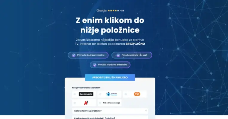 Znižaj položnico (Trade Spot): posnetek spletne strani