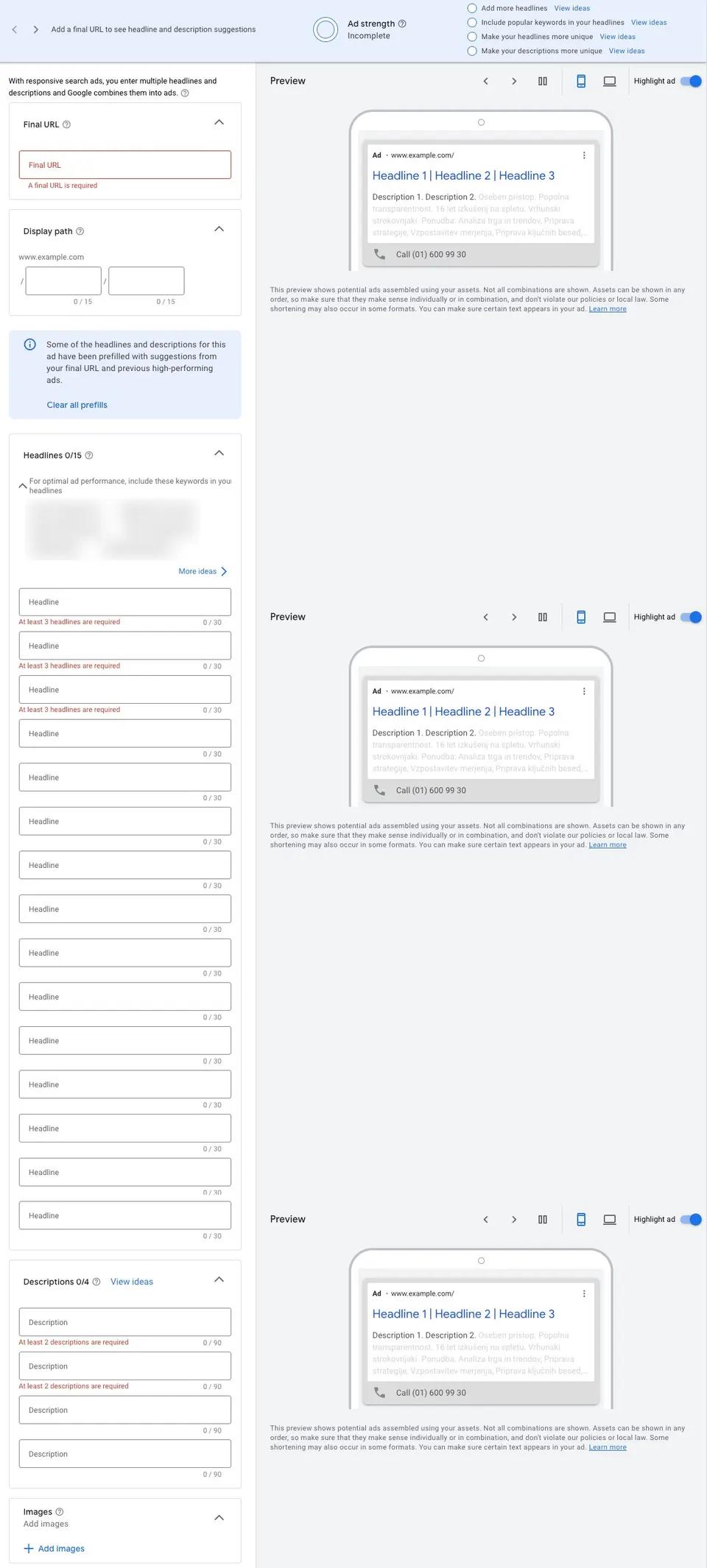 proces izdelave google ads oglasa