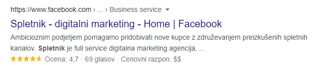 Strukturirani podatki (rich snippets) in SEO, slika 23