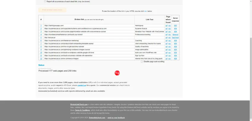 odstranitev nedelujočih 404 povezav