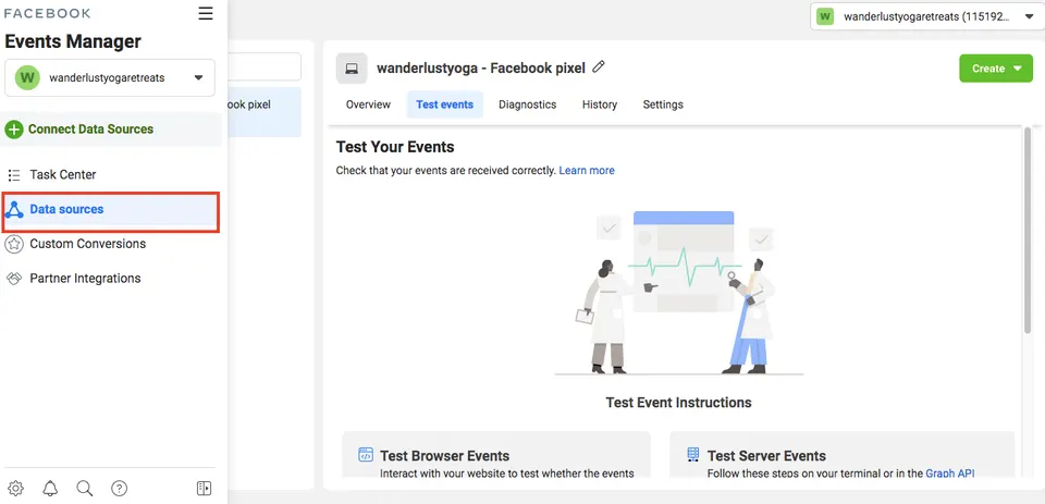 Facebook Business manager - connect data sources
