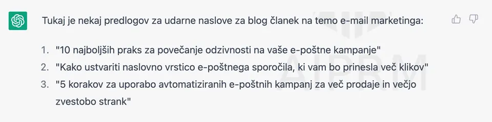 GPT ideje za blog naslove