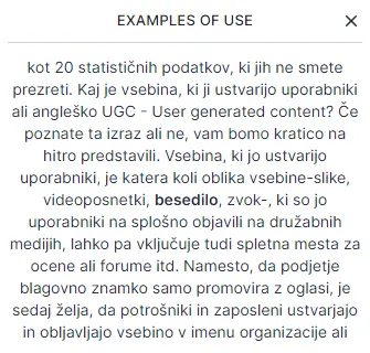 Surfer SEO uporaba ključnih besed