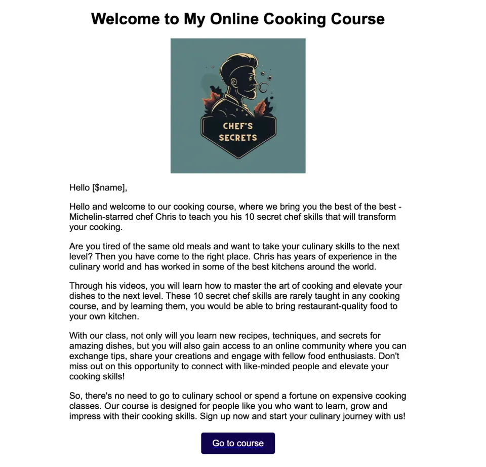 koda za e-mail marketing, ki jo je ustvarila umetna intilgenca