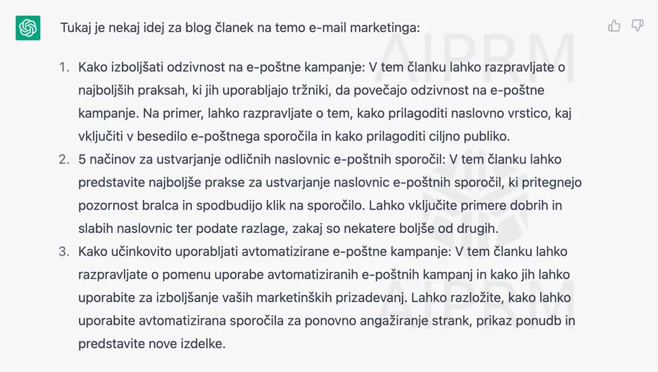 GPT ideje za blog članke
