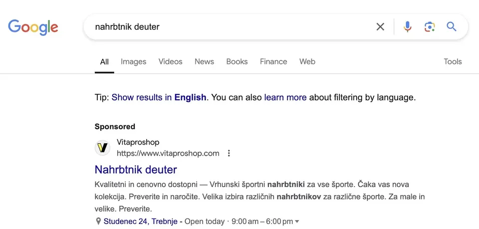 google oglaševanje za spletne trgovine 