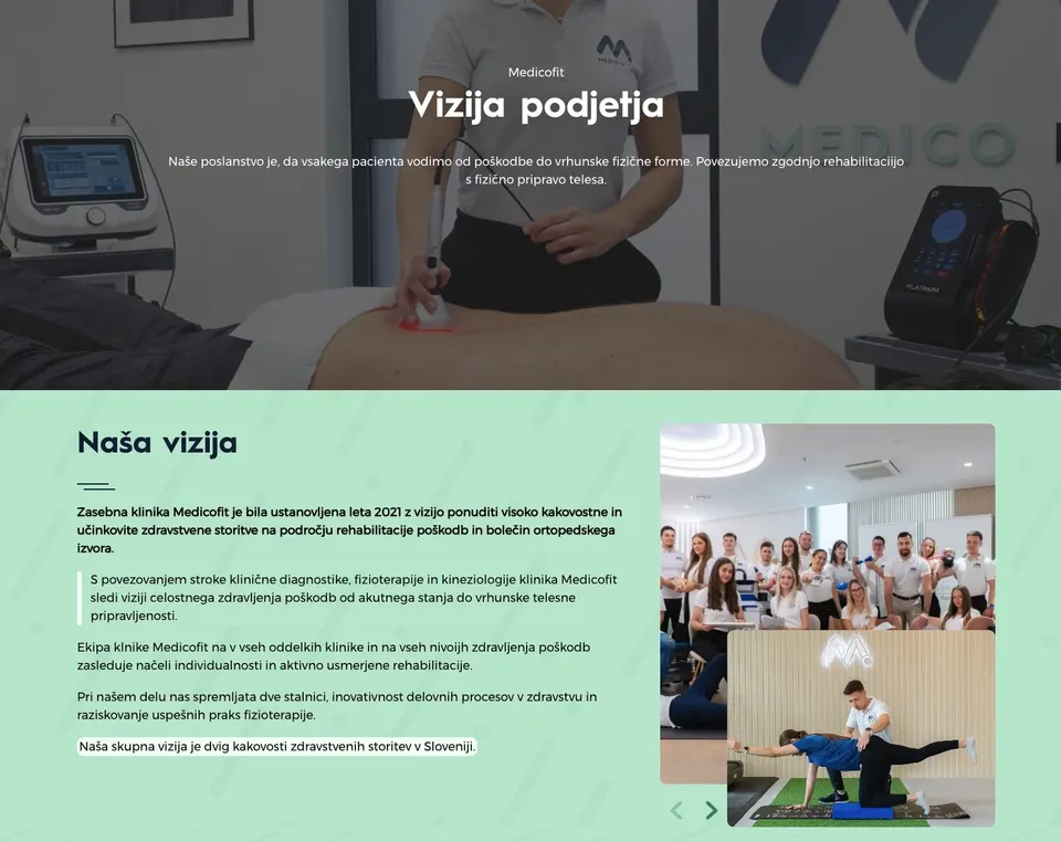 "o nas" - vizija podjetja