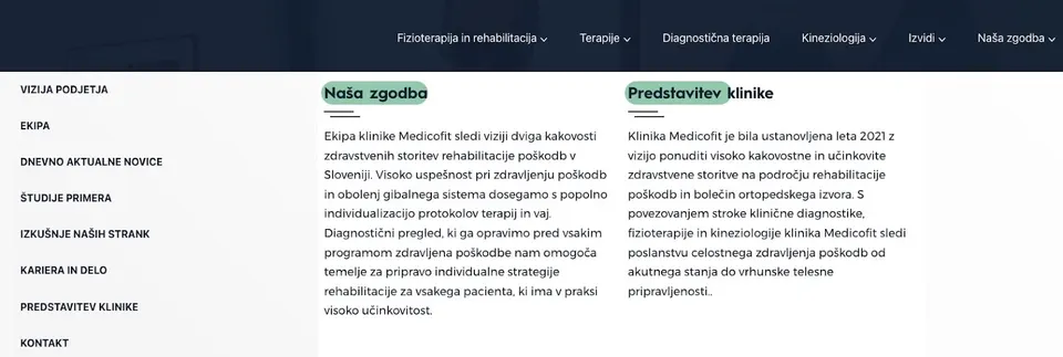 vsebina na strani "o nas"