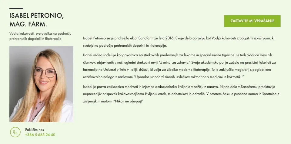 "o nas" - predstavitev zaposlenih