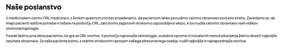 "o nas" - poslanstvo podjetja