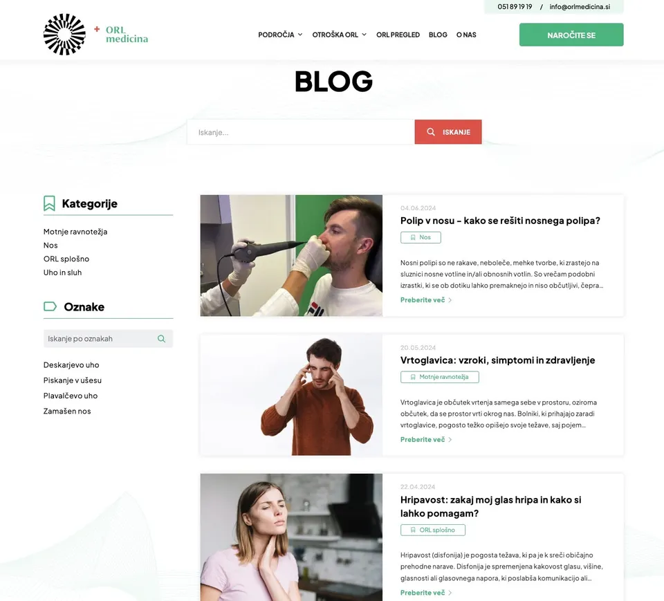 blog na spletni strani