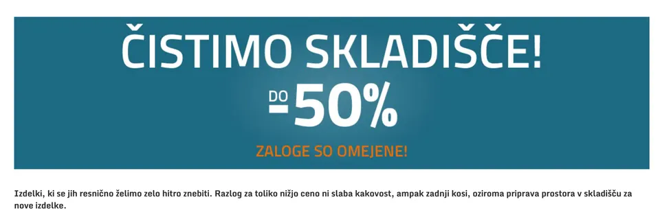 čistimo zaloge v spletni trgovini