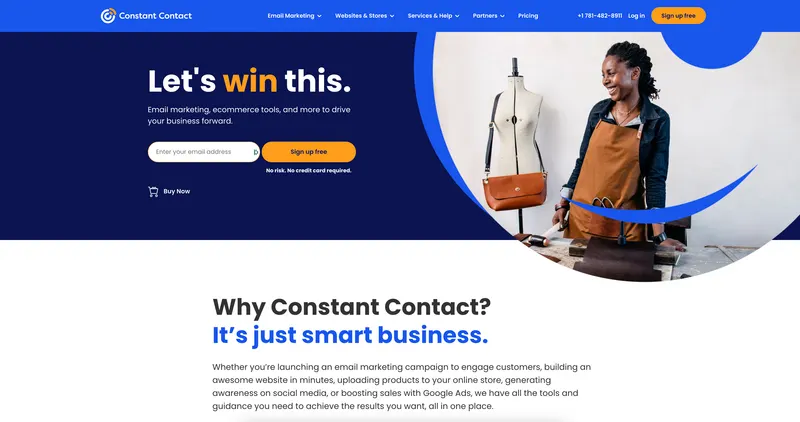 Constant Contact pristajalna stran