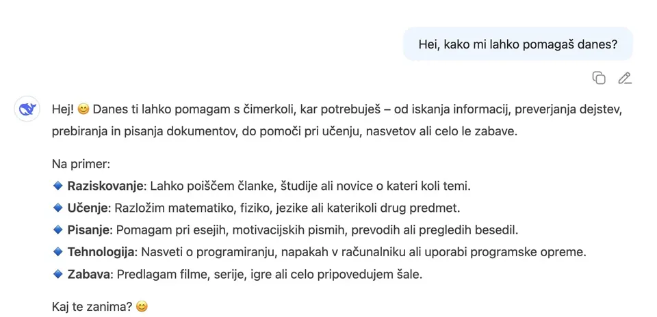 DeepSeek klepetalnik