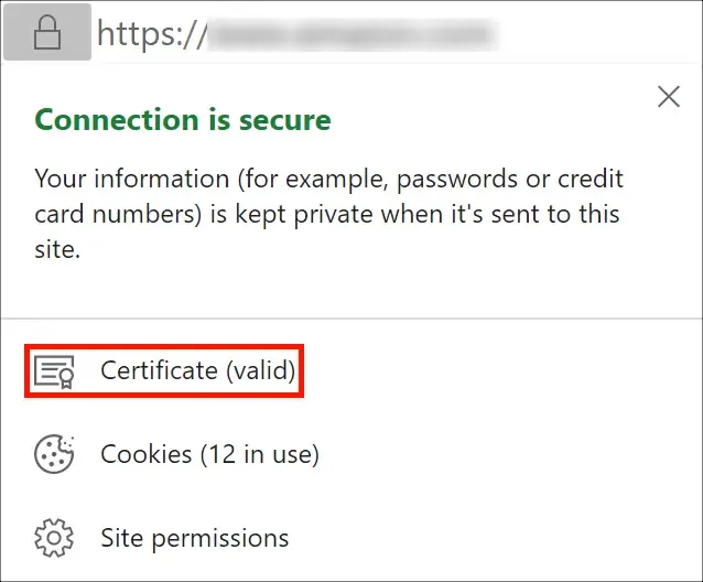 OV certificate in Google Chrome