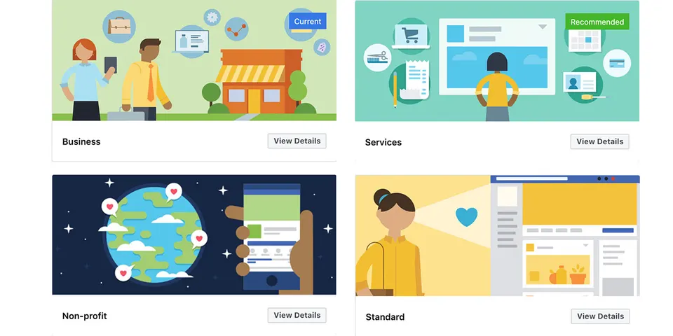 Facebook strani za različne namene