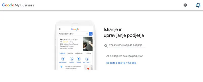 GMB dodajanje podjetja