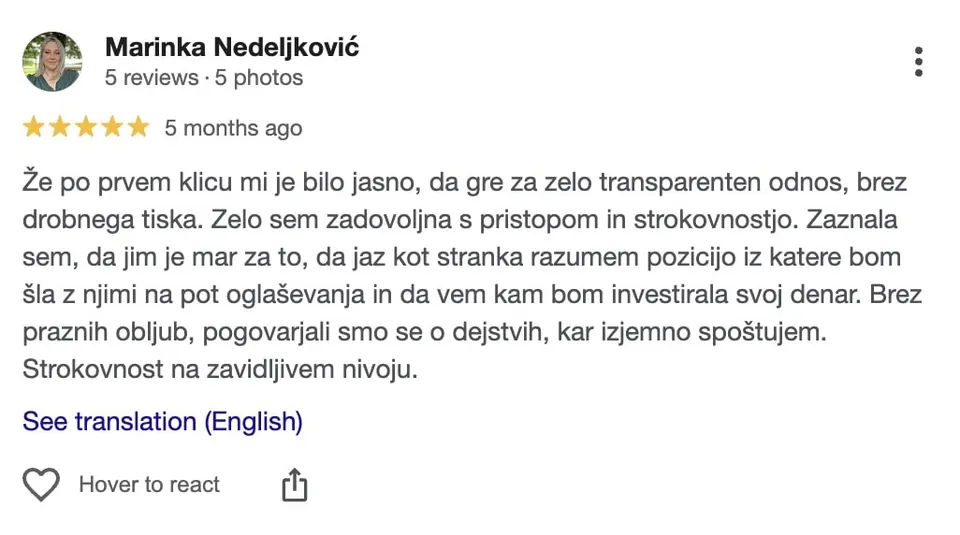 google ocena podjetja