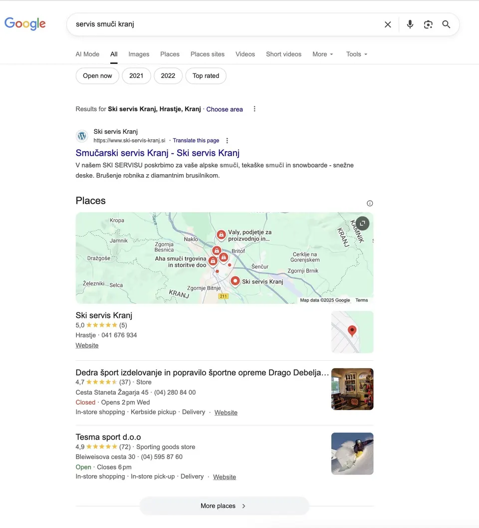 google rezultati