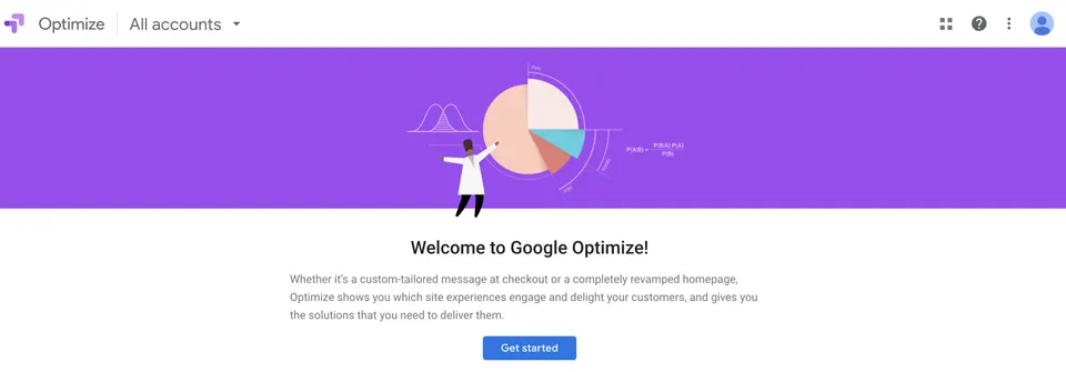 Google Optimize račun
