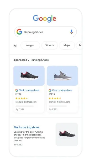 Google Shopping oglasi na prvi strani Googla