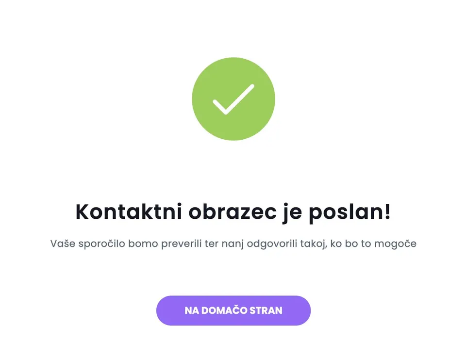 izpolnjen kontaktni obrazec