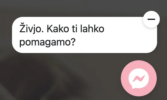 možnost klepeta v spletni trgovini
