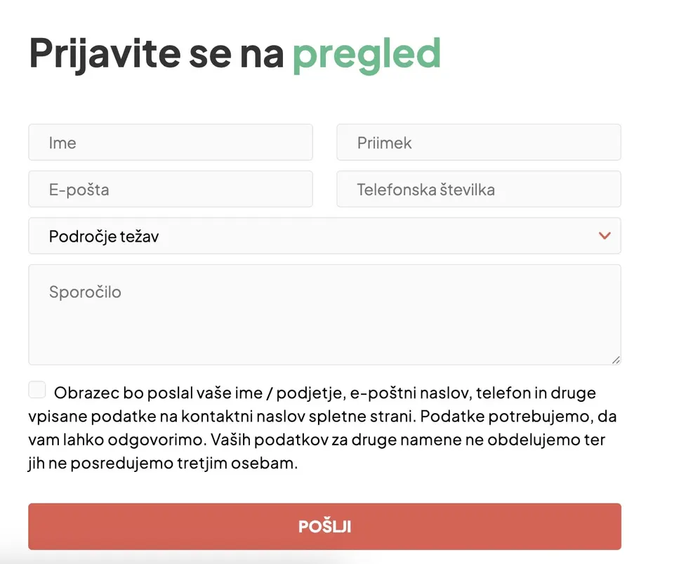 kontaktni obrazec wordpress