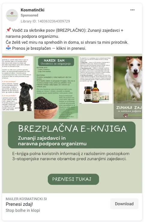 Meta oglas za priročnik