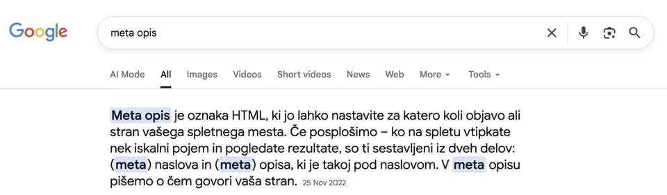 meta opis spletne strani