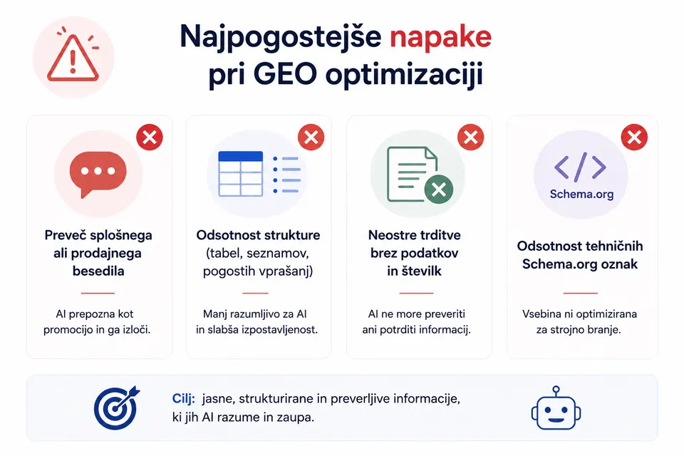 napake pri GEO optimizaciji