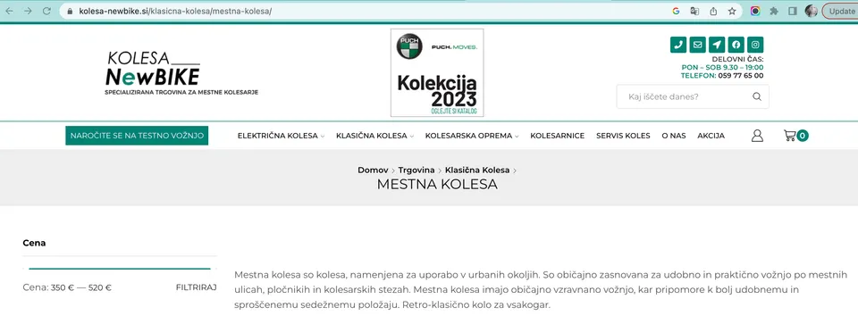 naslov kategorije v spletni trgovini