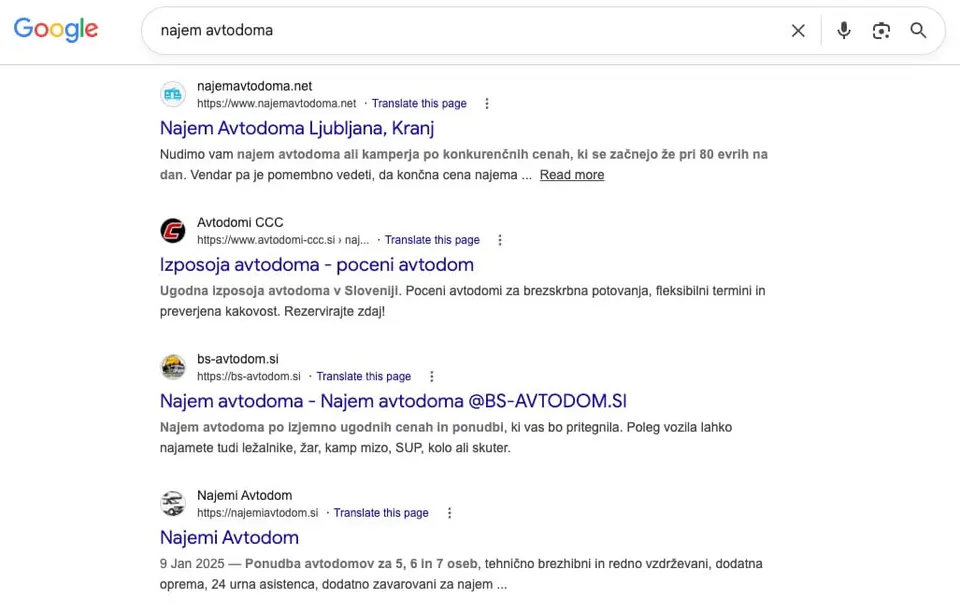 organski obisk - SEO optimizacija