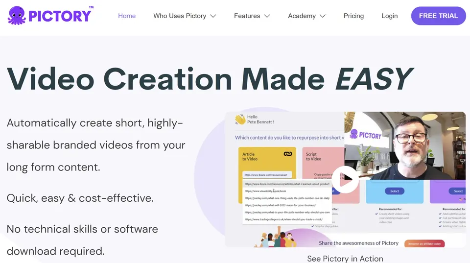 Pictory AI orodje za SEO optimizacijo