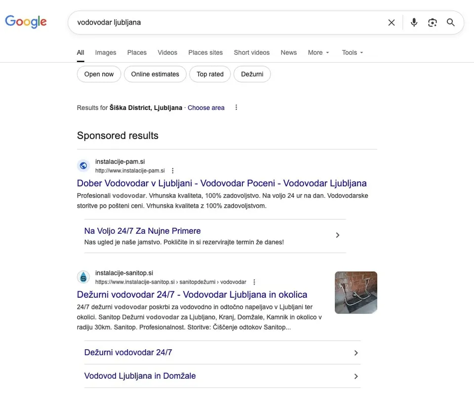 plačani oglasi na prvi strani googla