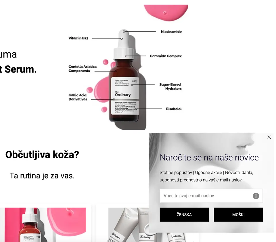 pop-up prijava na e-novice