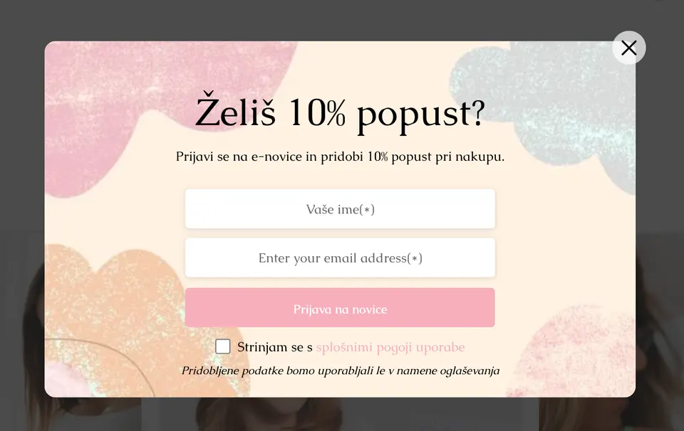 popust ob prijavi na e-novice