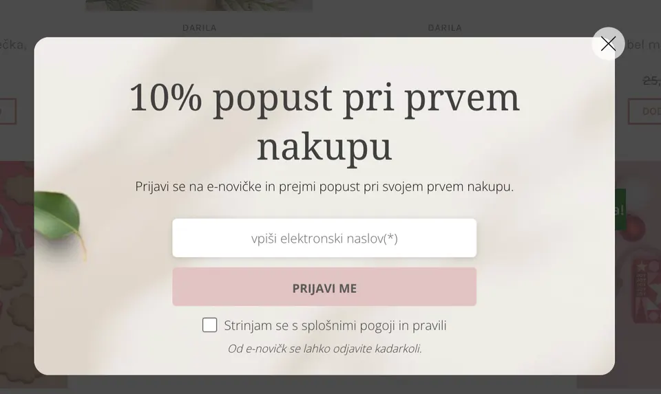 popust v spletni trgovini