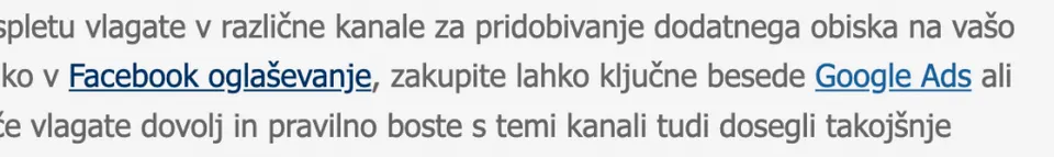 Notranje povezave na spletni strani