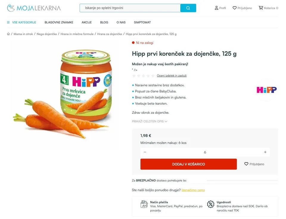 dobra produktna stran v spletni trgovini