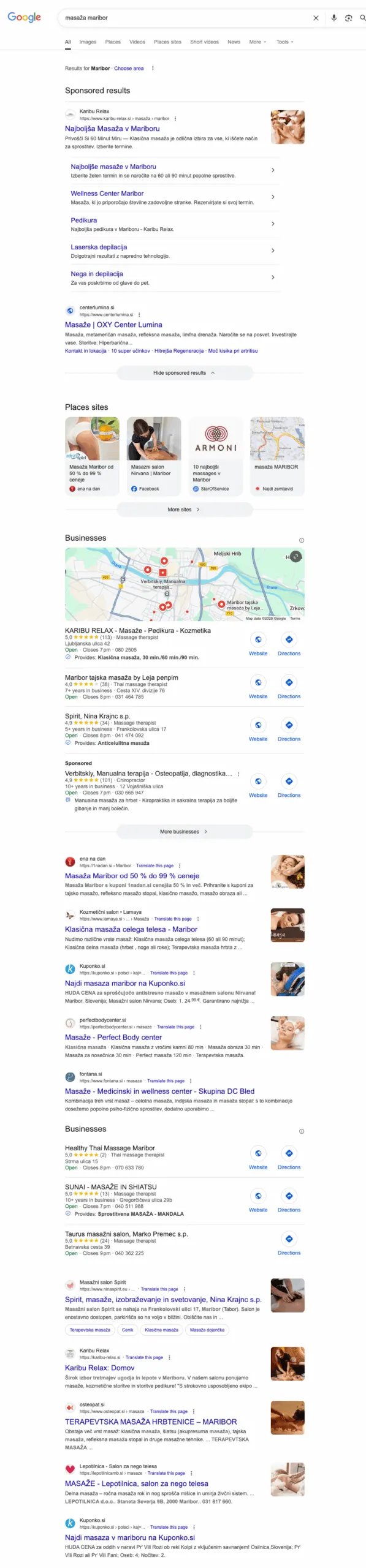 Za koliko podjetij je prostora na prvi strani Googla?