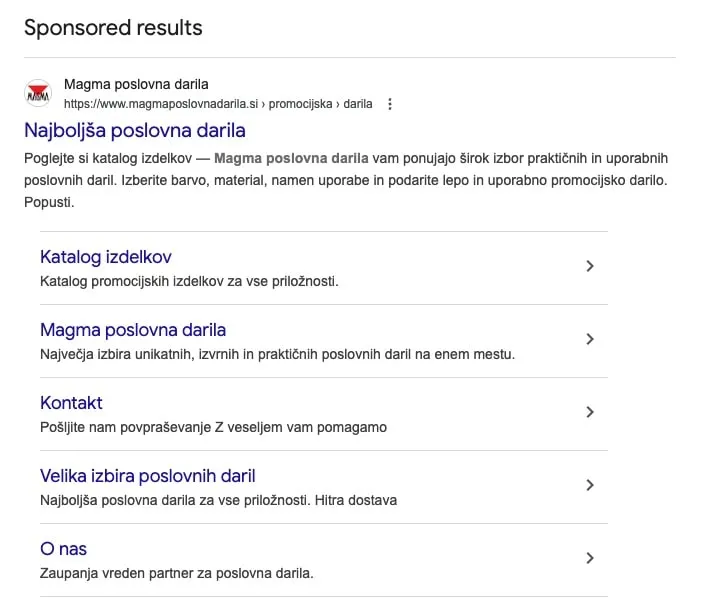 razširitev google oglasa