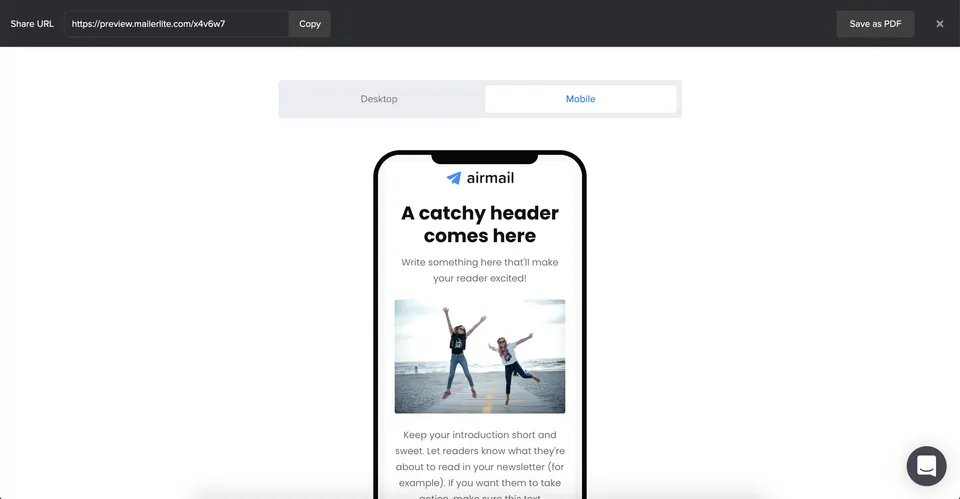 predogled e-mail kampanje 