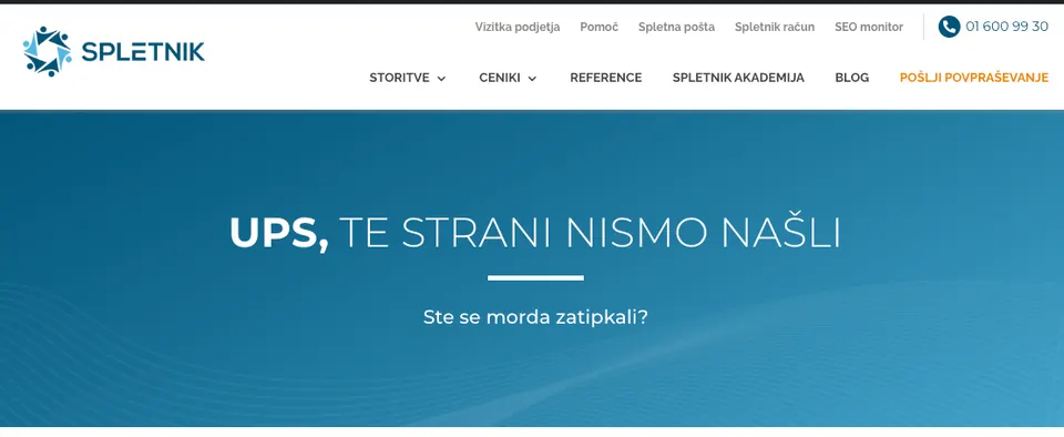 Primer 404 strani